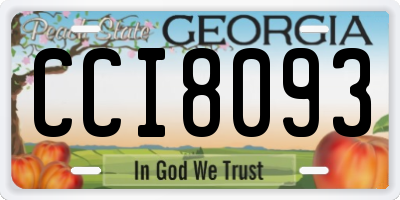 GA license plate CCI8093