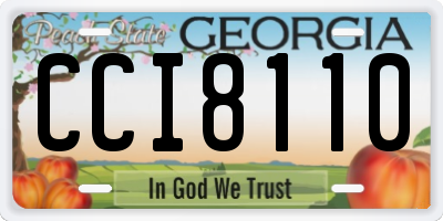 GA license plate CCI8110