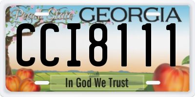 GA license plate CCI8111