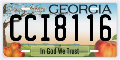 GA license plate CCI8116