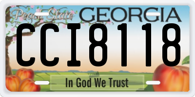 GA license plate CCI8118