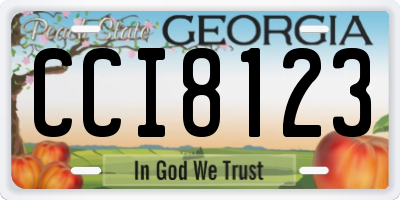 GA license plate CCI8123