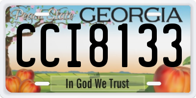 GA license plate CCI8133