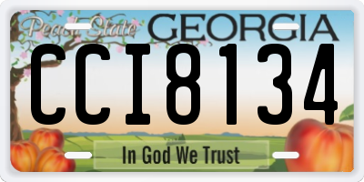 GA license plate CCI8134