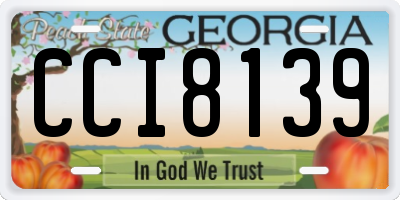 GA license plate CCI8139