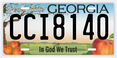 GA license plate CCI8140