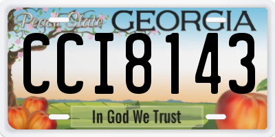 GA license plate CCI8143