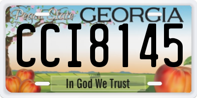 GA license plate CCI8145