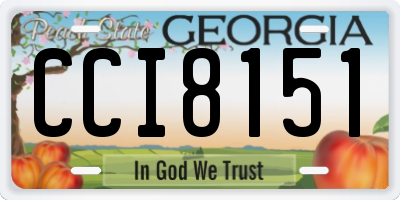 GA license plate CCI8151