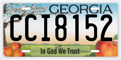 GA license plate CCI8152