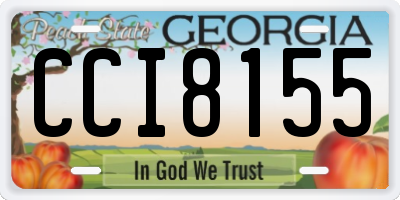 GA license plate CCI8155