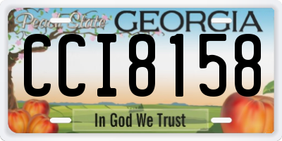 GA license plate CCI8158