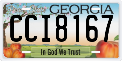 GA license plate CCI8167