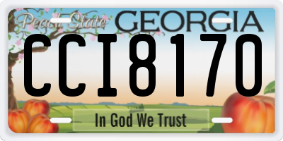 GA license plate CCI8170