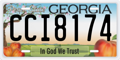 GA license plate CCI8174