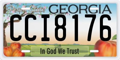 GA license plate CCI8176