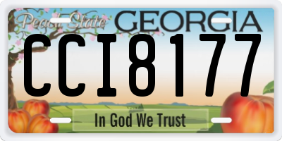 GA license plate CCI8177