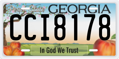 GA license plate CCI8178