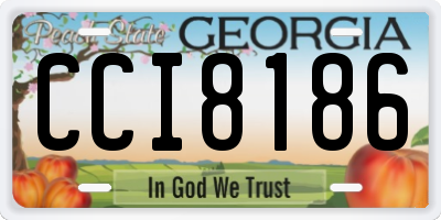 GA license plate CCI8186