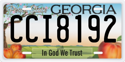 GA license plate CCI8192
