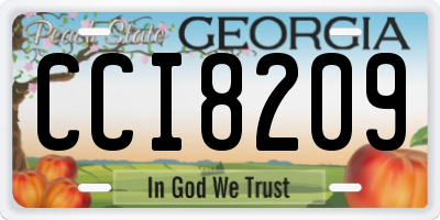 GA license plate CCI8209