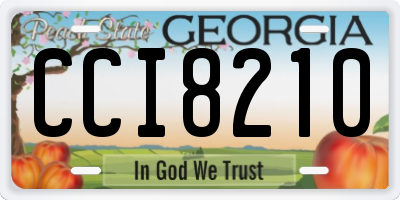 GA license plate CCI8210