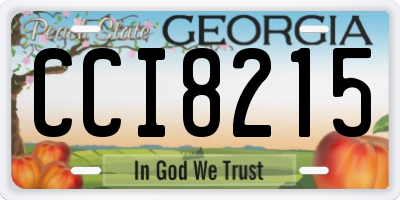 GA license plate CCI8215