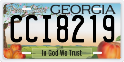 GA license plate CCI8219