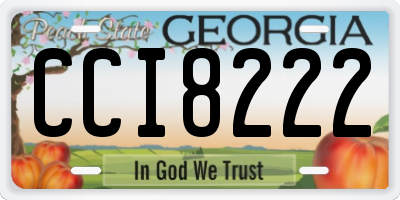 GA license plate CCI8222