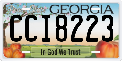 GA license plate CCI8223
