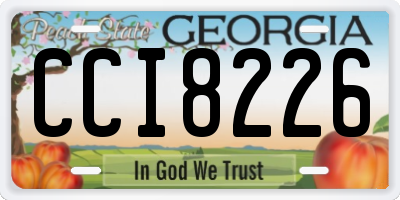 GA license plate CCI8226