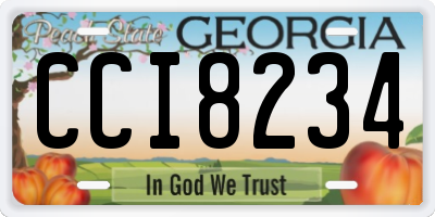 GA license plate CCI8234