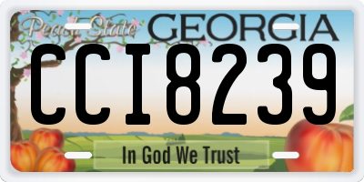 GA license plate CCI8239