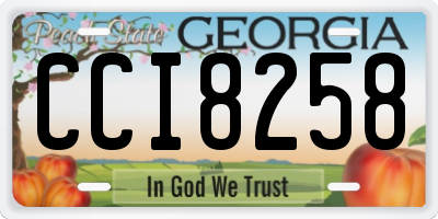 GA license plate CCI8258