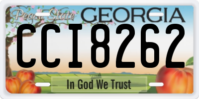 GA license plate CCI8262