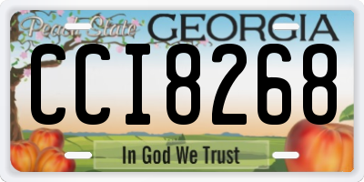 GA license plate CCI8268