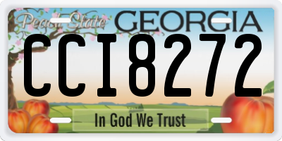 GA license plate CCI8272