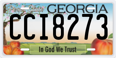 GA license plate CCI8273