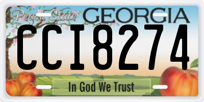 GA license plate CCI8274