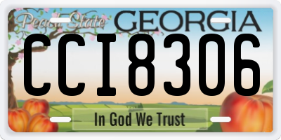 GA license plate CCI8306