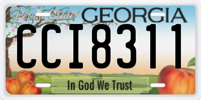 GA license plate CCI8311