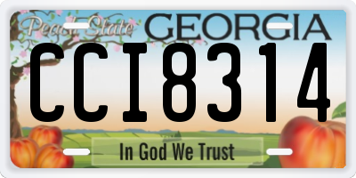 GA license plate CCI8314