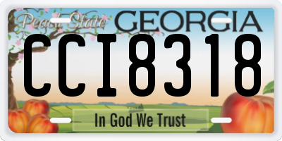 GA license plate CCI8318