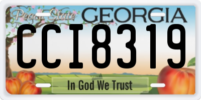 GA license plate CCI8319