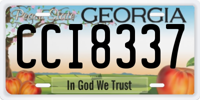GA license plate CCI8337