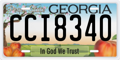 GA license plate CCI8340