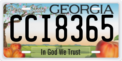 GA license plate CCI8365