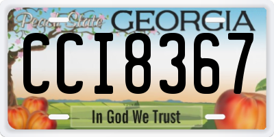 GA license plate CCI8367