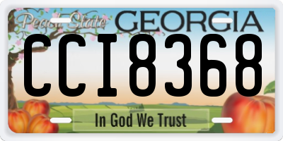 GA license plate CCI8368
