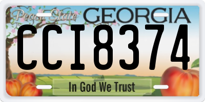 GA license plate CCI8374